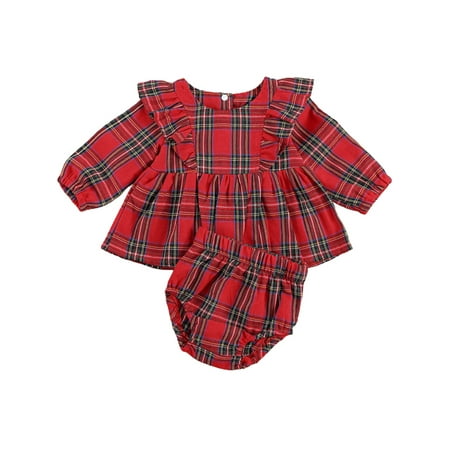 Spring hue Baby Girls Christmas Red Plaid Long Sleeve Ruffle Blouse Short Bottoms Outfits
Spring hue Baby Girls Christmas Red Plaid Long Sleeve Ruffle Blouse Short Bottoms Outfits