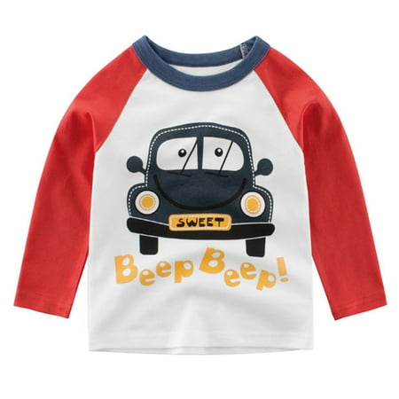 

Kid Cargo Toddler Kids Baby Boys Girls Cars Letter Print Long Sleeve Crewneck T Shirts Tops Tee Clothes For Children Boys 4 Clothes