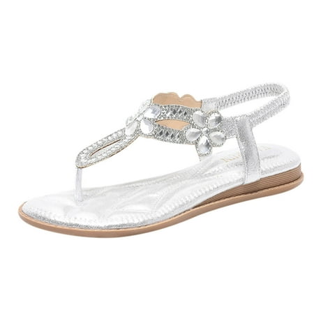 A1 Sehao Women Rhinestone Decor Slingback Wedges Sandals Elastic Ankle Strap Casual Bohemian Beach Shoes Metallic Rhinestone Decor Thong Sandals Pu White
A1 Sehao Women Rhinestone Decor Slingback Wedges Sandals Elastic Ankle Strap Casual Bohemian Beach Shoes Metallic Rhinestone Decor Thong Sandals Pu White