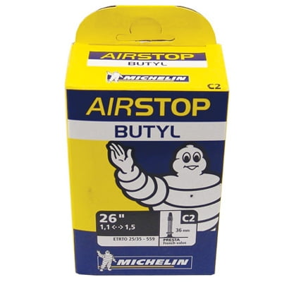Michelin C2 AirSTOP MTB/Road/Comfort Bike Tube - 26x1/1.5 - Yellow/Blue Box