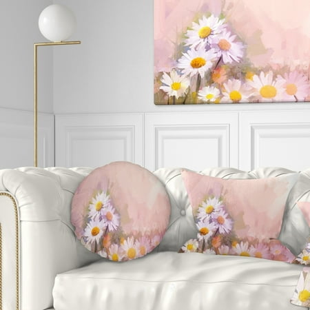 DESIGN ART Designart 'Gerbera Flowers on Soft Color Back' Floral Throw Pillow
