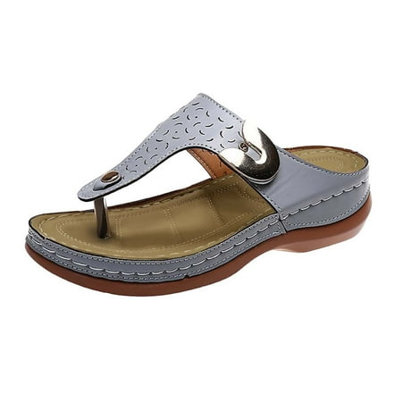 Sandals Women Sandals For Women Metal Decoration Feature Pattern Wedge Flip Flops Platform Leather Strap Sandals With Arch Support Casual Buckle Beach Slippers For Women Womens Sandals Pu Gray 40
Sandals Women Sandals For Women Metal Decoration Feature Pattern Wedge Flip Flops Platform Leather Strap Sandals With Arch Support Casual Buckle Beach Slippers For Women Womens Sandals Pu Gray 40