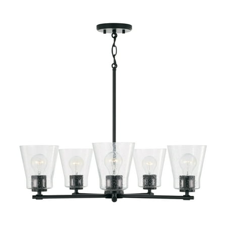 Capital Lighting 446951-533 Baker 5 Light 27 Wide Chandelier - Black
