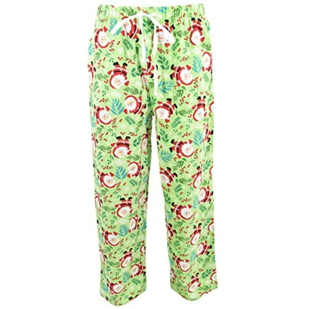 Unique Baby Mens Christmas Smiling Santa Pajama Pants (Lrg Green)