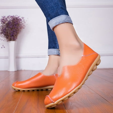 

Women s comfortable leather solid color flat leisure music shoes single Shoes