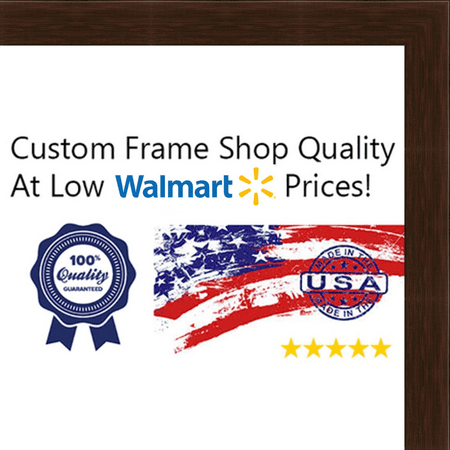 16x16 Flat Dark Cherry Wood Frame- "The Edge" Medium - Great for Posters, Photos, Art Prints, Mirror, Chalk Boards,