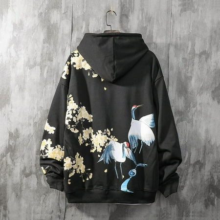 National Tide Crane Sweater Hooded Loose Peach Blossom Antique Coat