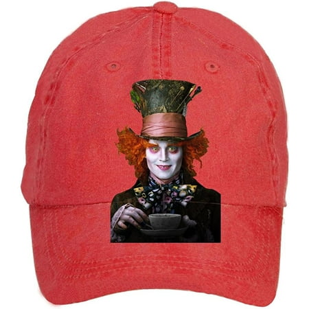 WEREXC-Amaz Unisex Adjustable Johnny Depp Mad Hatter Flat Cap Red