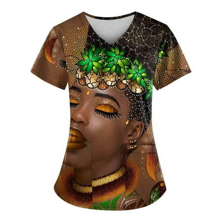 TKing Fashion Women Plus Size Scrubs Top V-Neck Short Sleeve Animal Print Pockets Work Blouse for Women Green 2XL
TKing Fashion Women Plus Size Scrubs Top V-Neck Short Sleeve Animal Print Pockets Work Blouse for Women Green 2XL