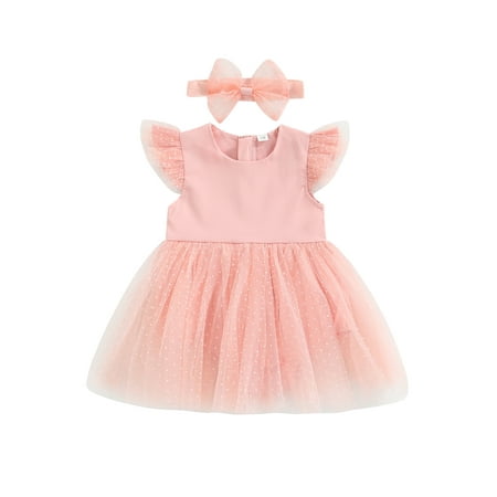 Seyurigaoka Baby Girls Sweet Style Dress Summer Toddlers Dot Fly Sleeve Mesh Splicing Round Collar Princess Skirt + Bow Headwear
Seyurigaoka Baby Girls Sweet Style Dress Summer Toddlers Dot Fly Sleeve Mesh Splicing Round Collar Princess Skirt + Bow Headwear
