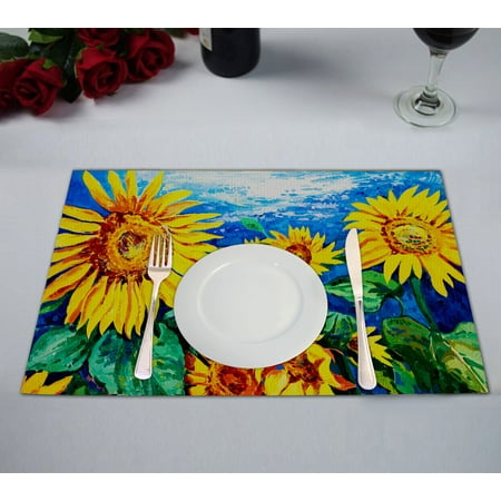 YKCG Original oil painting Yellow Sunflowers Placemats Size 12x18 inches Set of 2
YKCG Original oil painting Yellow Sunflowers Placemats Size 12x18 inches Set of 2