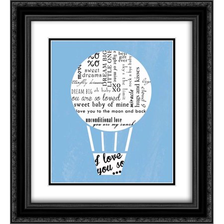Hot Air Balloon 2x Matted 20x22 Black Ornate Framed Art Print by Quach, Anna