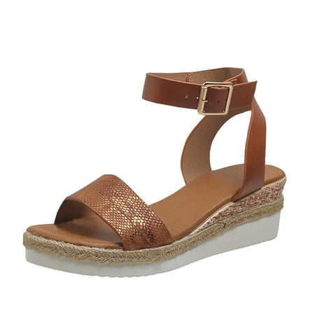 Women s Fashion Shoes Ladies Fashion Lines Print Leather Open Toe Buckle Sloping Heel Thick Sole Sandals
Women s Fashion Shoes Ladies Fashion Lines Print Leather Open Toe Buckle Sloping Heel Thick Sole Sandals
