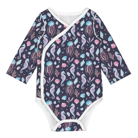 Matuu Watercolor Marine Animals for Baby Long-Sleeve Bodysuit Soft Cotton Comfortable and Breathable Perfect for Newborns and Infants 
Matuu Watercolor Marine Animals for Baby Long-Sleeve Bodysuit Soft Cotton Comfortable and Breathable Perfect for Newborns and Infants