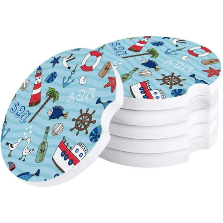 ZHANZZK Summer Cartoon Ocean Element Fish Boat Set of 4 Car Coaster for Drinks Absorbent Ceramic Stone Coasters Cup Mat with Cork Base for Home Kitchen Room Coffee Table Bar Decor
ZHANZZK Summer Cartoon Ocean Element Fish Boat Set of 4 Car Coaster for Drinks Absorbent Ceramic Stone Coasters Cup Mat with Cork Base for Home Kitchen Room Coffee Table Bar Decor