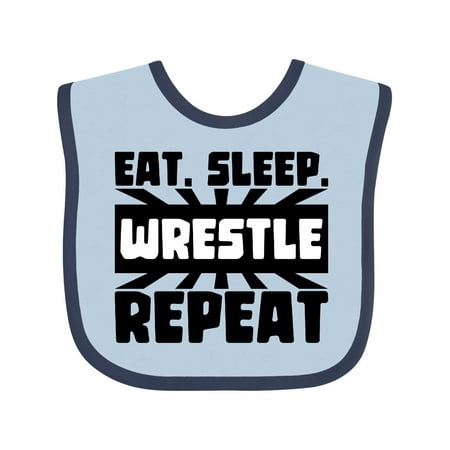 Inktastic Eat Sleep Wrestle Repeat Gift Baby Boy or Baby Girl Bib