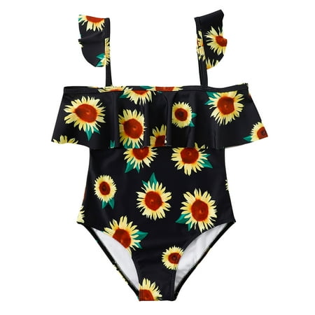 

TAIAOJING Toddler Baby Girls Swimsuit Ruffles Swimwear Outfits Hollow Bikini Summer Kids Swimwear Floral Print Ruffle Hem 1Piece Bathing Suit 11-12 Years