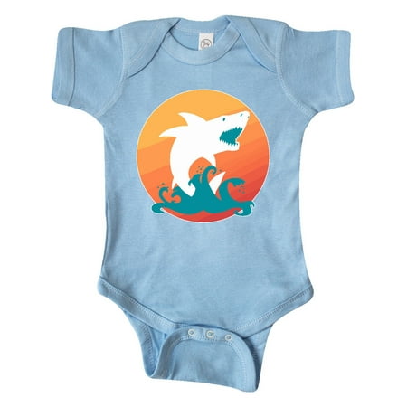 Inktastic Shark with Orange Sunset Gift Baby Boy or Baby Girl Bodysuit