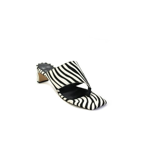 Villa Rouge Womens Danica Square Toe Sandals - Black-White Size 10