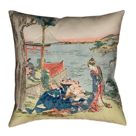 ArtVerse Katsushika Hokusai Japanese Cou (Pillow Cover Only) - Spun Polyester