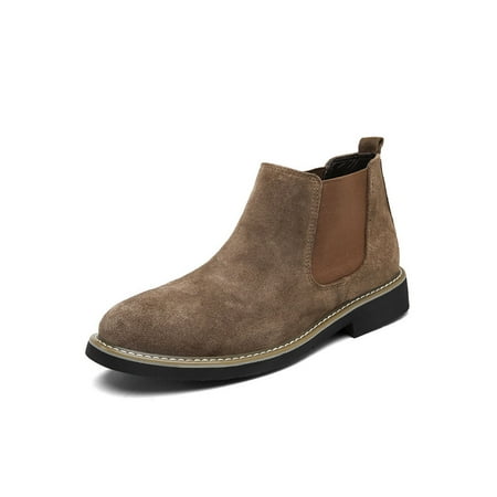 Eloshman Mens Non-Slip Elastic Leather Bootie Office Casual Slip On Shoes Khaki 7
Eloshman Mens Non-Slip Elastic Leather Bootie Office Casual Slip On Shoes Khaki 7