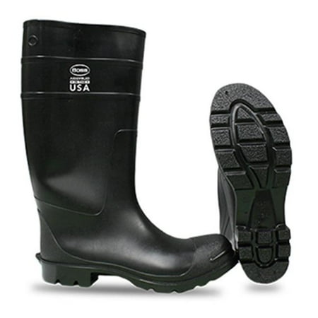 Boss Manufacturing 16 in. PVC Knee Plain Toe Boot Black - Size 11