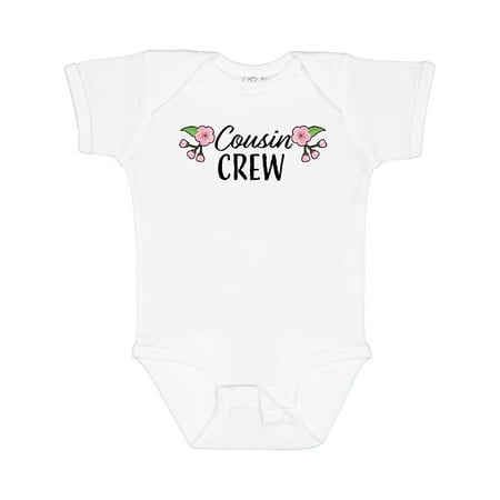 Inktastic Cousin Crew with Flowers Gift Baby Girl Bodysuit