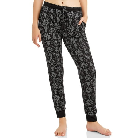 No Boundaries Juniors' holiday christmas printed peached jogger pants