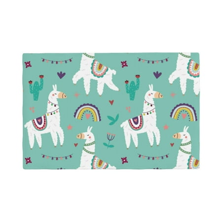Placemats Set of 4 scandinavian style cute lamas green Heat Resistant Non - Slip Place mats Waterproof table mat for Kitchen Dining-4片装 
Placemats Set of 4 scandinavian style cute lamas green Heat Resistant Non - Slip Place mats Waterproof table mat for Kitchen Dining-4片装