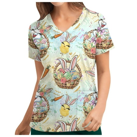2022 Womens Easter Scrub Tops Trendy Fashion Floral Casual Tunic Top Ladies Sexy Loose Fit Tshirt Blouses
2022 Womens Easter Scrub Tops Trendy Fashion Floral Casual Tunic Top Ladies Sexy Loose Fit Tshirt Blouses