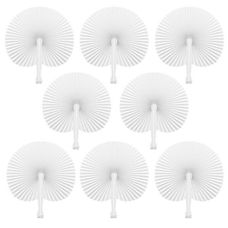 TOYMYTOY 60pcs Folding Fan Handheld Fans Paper Folded Fan Circular Paper Fan for Wedding Party