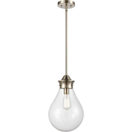 Satin nickel Tone Mini Pendants 10 Wide Steel/Glass Medium Base 1 Light Fixture