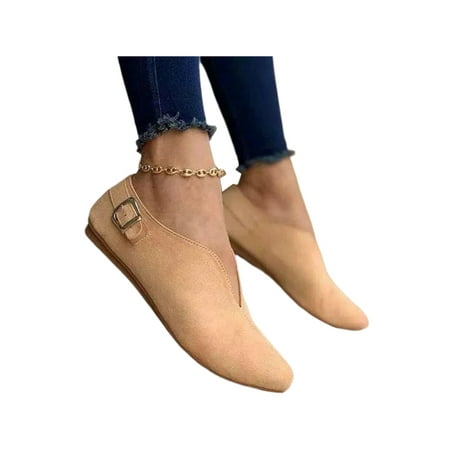 Welliumy Women Flats Pointy Toe Loafers Slip On Flat Shoes Work Boat Shoe Outdoor Buckle Strap V-cut Khaki 8
Welliumy Women Flats Pointy Toe Loafers Slip On Flat Shoes Work Boat Shoe Outdoor Buckle Strap V-cut Khaki 8