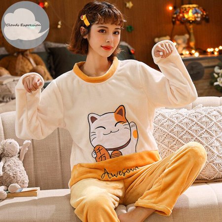 QWZNDZGR Winter Long Sleeved Warm Flannel Pajamas Women Pajama Sets Print Thicken Sleepwear Pyjamas Plus Size Pajama Sets M-3XL Nightwear
QWZNDZGR Winter Long Sleeved Warm Flannel Pajamas Women Pajama Sets Print Thicken Sleepwear Pyjamas Plus Size Pajama Sets M-3XL Nightwear