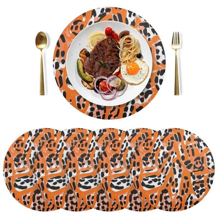 Round Placemats Plate Mats 15 Inch Non-Slip Heat Resistant Washable PVC Set Table Decoration for Kitchen Dining Orange Leopard Print
Round Placemats Plate Mats 15 Inch Non-Slip Heat Resistant Washable PVC Set Table Decoration for Kitchen Dining Orange Leopard Print