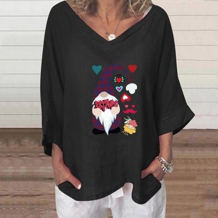 YUNAFFT Womens Tops Casual Loose Fashion Women s Valentine s Day V-Neck Printing Vintage RetroFlax 3/4 Sleeve Loose Top On Sale
YUNAFFT Womens Tops Casual Loose Fashion Women s Valentine s Day V-Neck Printing Vintage RetroFlax 3/4 Sleeve Loose Top On Sale