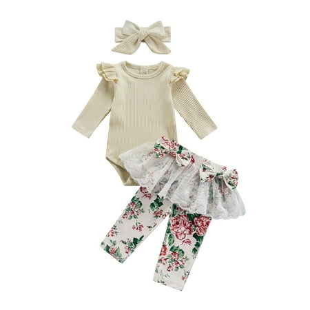 Canrulo Newborn Baby Girls Fall Spring Clothes Long Sleeve Romper+Tulle Floral Pants+Headband Set Apricot 9-12 Months
Canrulo Newborn Baby Girls Fall Spring Clothes Long Sleeve Romper+Tulle Floral Pants+Headband Set Apricot 9-12 Months