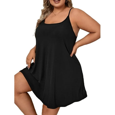 Black Casual Solid Spaghetti Strap Slip Dress Sleeveless Plus Size Nightgowns & Sleepshirts (Women s Plus)
Black Casual Solid Spaghetti Strap Slip Dress Sleeveless Plus Size Nightgowns & Sleepshirts (Women s Plus)