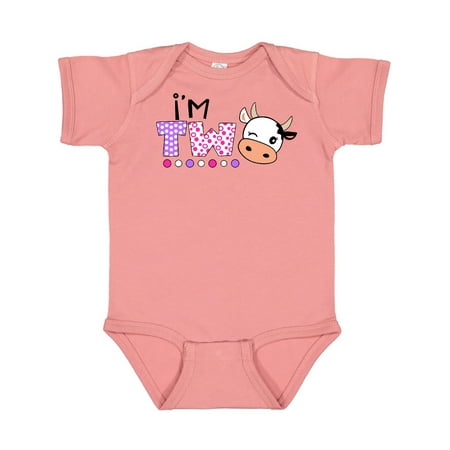Inktastic I m 2 Cute Cow and Polka Dots Gift Baby Boy or Baby Girl Bodysuit