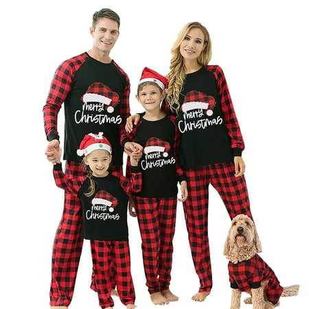 Holiday Christmas Pajamas Family Matching Pjs Set Xmas Letter and Santa Hat Printed Jammies for Couples Youth Kids Baby
Holiday Christmas Pajamas Family Matching Pjs Set Xmas Letter and Santa Hat Printed Jammies for Couples Youth Kids Baby