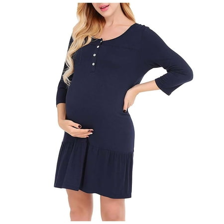 BallsFHK Fashion Women s Maternity Nursing Button O Neck 3/4 Sleeve Casual Dress dress for women
BallsFHK Fashion Women s Maternity Nursing Button O Neck 3/4 Sleeve Casual Dress dress for women