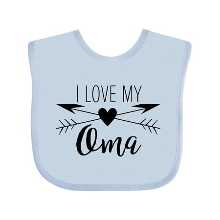 Inktastic I Love My Oma Heart and Arrows Gift Baby Boy or Baby Girl Bib
