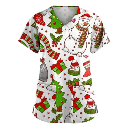 purcolt Plus Size Christmas Scrubs for Women Women s Short Sleeve V-Neck Working Uniform Christmas Snowman Print Nurses Medical Scrub Top Loose Comfy Nursing Workwear
purcolt Plus Size Christmas Scrubs for Women Women s Short Sleeve V-Neck Working Uniform Christmas Snowman Print Nurses Medical Scrub Top Loose Comfy Nursing Workwear