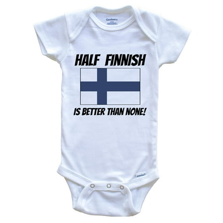 Half Finnish Is Better Than None Finland Flag Funny Baby Bodysuit 0-3 Months White
Half Finnish Is Better Than None Finland Flag Funny Baby Bodysuit 0-3 Months White