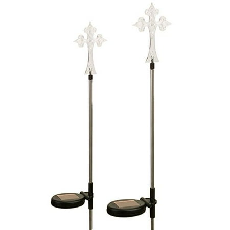 2 Pack Reusable Revolution Solar Outdoor Garden Stake Led Cross Solar Outdoor Garden Stake Led Cross