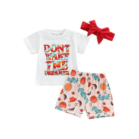 Toddler Girl Summer Clothes Short Sleeve Letter Top Elastic Waist Cartoon Hat Sun Print Shorts Headband 3Pcs Fashion Set Outfit
Toddler Girl Summer Clothes Short Sleeve Letter Top Elastic Waist Cartoon Hat Sun Print Shorts Headband 3Pcs Fashion Set Outfit