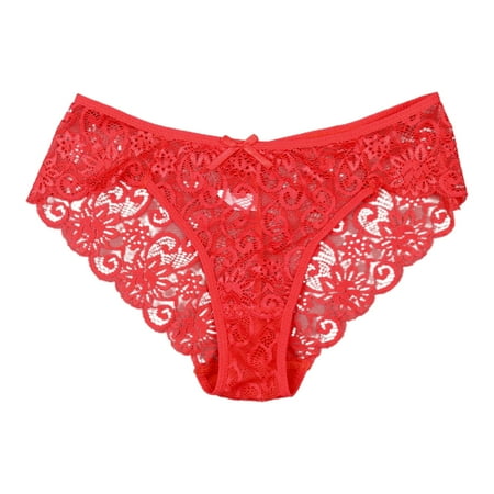 Women s Thong Breathable Hipster Panties Underwear Comfy G-string Panties For Women Girls M Red