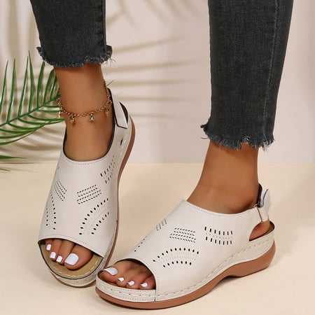 Women s Casual Solid Color Cutout Round Toe Hook&Loop Vintage Wedge Sandals Note Please Buy One Or Two Sizes Larger
Women s Casual Solid Color Cutout Round Toe Hook&Loop Vintage Wedge Sandals Note Please Buy One Or Two Sizes Larger