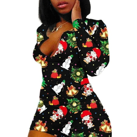 wybzd Women s Christmas Printed Long Sleeve Pajamas Jumpsuit Plus Size Sleepwear Romper Black S-XXXXXL
wybzd Women s Christmas Printed Long Sleeve Pajamas Jumpsuit Plus Size Sleepwear Romper Black S-XXXXXL