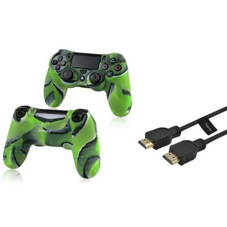 Insten Black 6FT M\/M High Speed HDMI Cable+Camouflage Navy Green Case for Sony PS4 Playstation 4